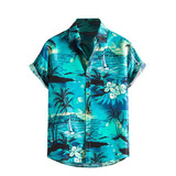Camisa Casual Hawaiana De Hombre Con Estampado Tropical