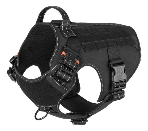 Arnes Pretal Tactico Icefang Para Perros Negro - Talle Xl