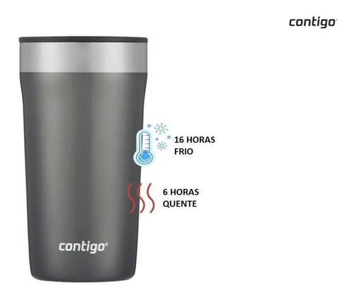 Copo Térmico Contigo Streeterville 473 Ml Com Tampa - Cinza