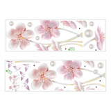 Adhesivo De Pared Con Decoración Floral, 2 Hojas