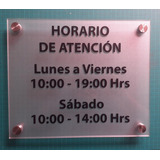 Letrero Horario De Atención 30x25cm (solo Texto, Sin Logo)