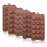 Moldes De Chocolate En Forma De Flores - 5 Pack - Sin Bpa Y