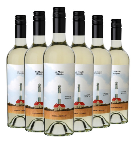 Vino Un Mundo Chiquito Corte De Blancas Caja X 6 X 750ml.