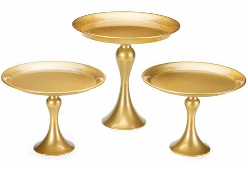 Soporte Elegante Dorado Para Pastel O Postres