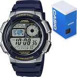 Reloj Casio Ae1000 Azul Sumergible Bateria 10 Años