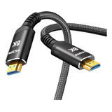 Cable Hdmi Snowkids Trenzado 8k, 61 M 144 Hz, 48 Gbps, Negro