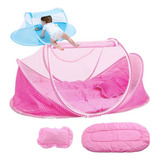 Cuna Mosquitero Para Bebe Toldillo Portatil Rosado