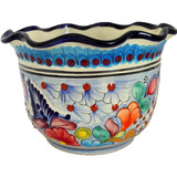 Maceta De 15cm  Hecha De Talavera Original Artesanal 2pzas 