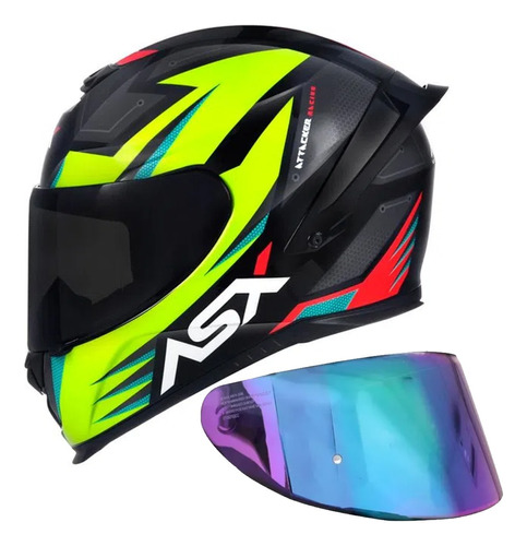 Capacete Axxis Asx Eagle Racing Attacker + Viseira