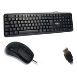 Kit Teclado E Mouse Com Fio  Abnt  C/ 3 Botão 1000 Dpi