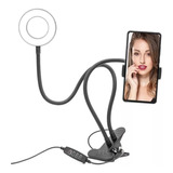 Ring Light Selfie De Mesa Gravação De Video Call E Maquiagem