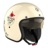 Casco Moto Abierto 721 Hawk Never Give Up Mujer Vintage