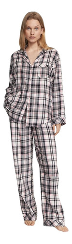 Pijama Larga Set Victorias Secret  Camisa Y Pants Franela