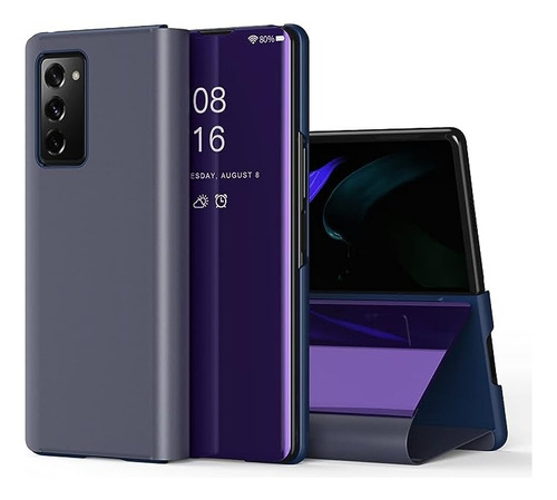 Funda Clear View Stand Para Samsung S22 Ultra Violeta