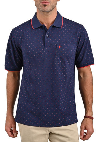 Playera Polo Classic Fit Yale Manga Corta C/ Fig.geometricas