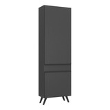 Paneleiro 2 Portas 62cm Veneza Multimóveis V3746 Cor Preto