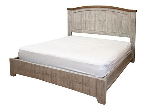 Cama Completa Queen Size. Pueblo Gris Vintage. Dess Muebles