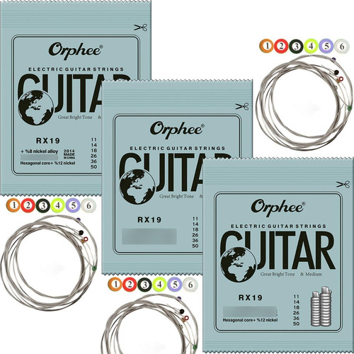 3 Pak Cuerdas Guitarra Electrica Orphee 11-50 T/ Ernie Ball