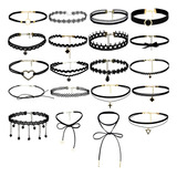 20 Gargantilla Choker Necklaces Black Lace,accesorios Collar