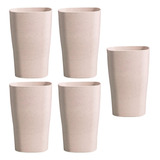 Juego De 5 Vasos Cuadrados De Paja De Trigo De 16 Oz, Vaso D