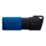 Pendrive Kingston 64gb Exodia M Usb 3.2 Pc Notebook Azul