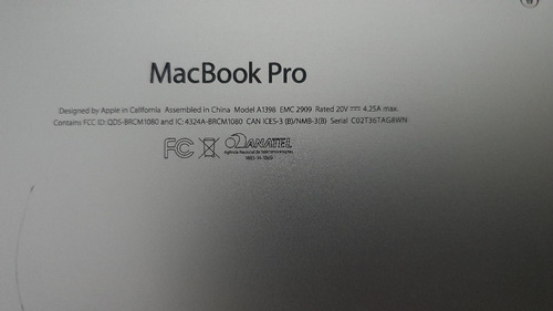 Macbook Pro  Modelo A1398