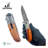 Canivete Tático Semi Automático Browning Da301 Cabo Madeira