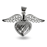 Dije Plata 925 Joyeria Hombre Mujer Corazón Alas De Ángel