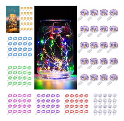 20packs De Luces Led De Hadas Baterías 2m Colores Con Baterí