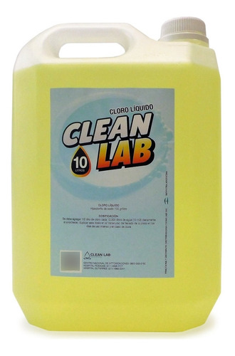 Cloro Liquido Piletas X 10 Lts 110gr Cl/lt Concentrado Real 