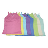 6 Pzas Camiseta Colores De Tirante Interior Niña T-juvenil
