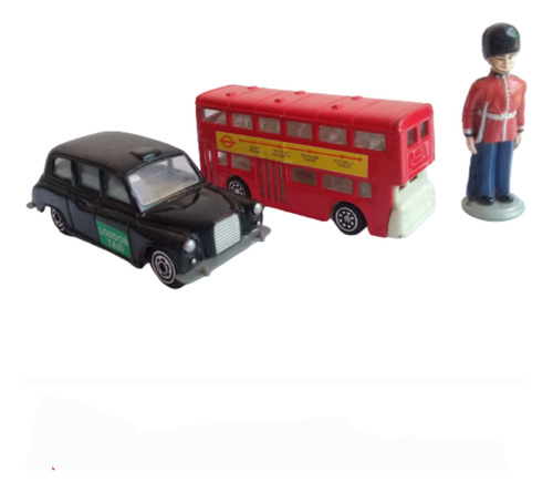 Figuras Londres Guardia Real, Bus, Taxi Set De 3