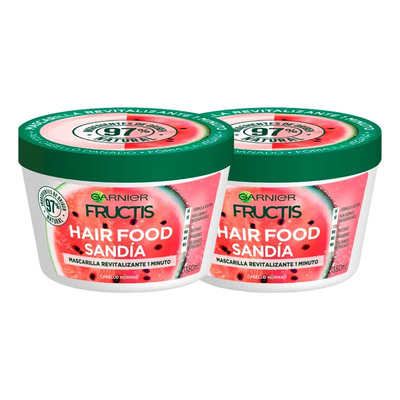 Kit Garnier Fructis Hair Food Sandía 2 Pack de Mascarilla Revitalizante, Ideal Para Pelo Dañado. Crema Para Peinar. | MercadoLibre