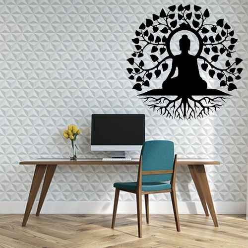 Mandala Decorativa Buda Árvore Da Vida 60cm Pintada - Mdf