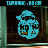 Adesivo De Natal Decorativo Azul - Frase Ho Ho