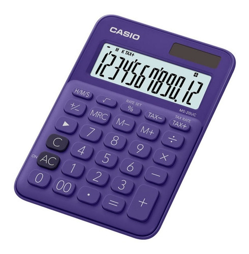 Calculadora Casio Ms 20 Morado - Solar - 12 Dígitos 