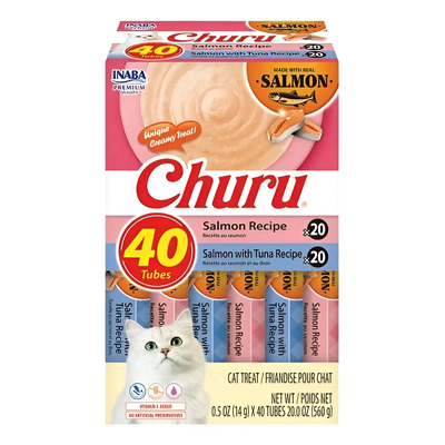 Churu Inaba 40 Tubos Premio Para Gato Sabor Mix Salmón | Envío gratis