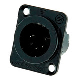 Conector Xlr 5 Pin Macho Chasis Negro Oro Nc5mp Seetronic