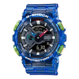 Reloj Hombre Casio Ga-110jt-2adr G-shock Color De La Correa Azul Color Del Bisel Azul Color Del Fondo Gris