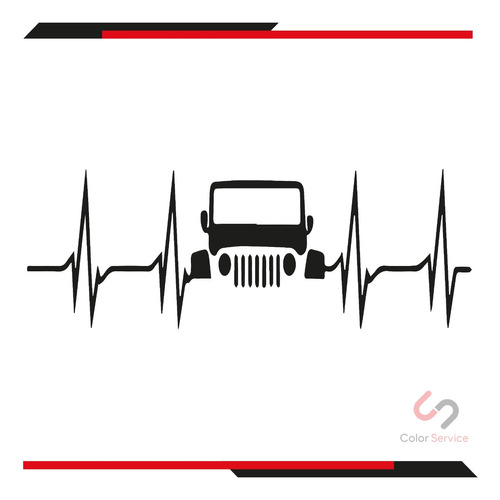 Calca Sticker Vector Latido Amor Por Jeeps 25x9cm 1pza