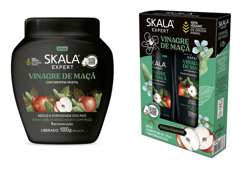 Kit Skala Vinagre Maçã C/ Keratina Vegetal