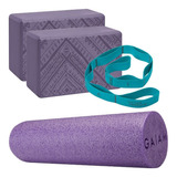 Kit Yoga Gaiam Rodillo Bloques Banda Resistencia 