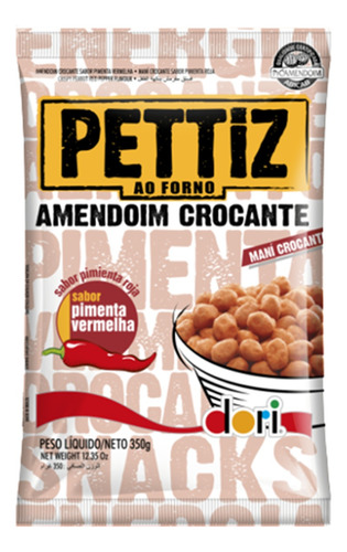 Amendoim Pettiz Super Crocante Com Pimenta = Pacote De 350g