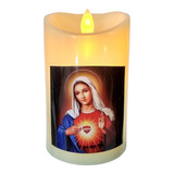 Religioso Virgen María Jesús Vela Eléctrica Led Decoración