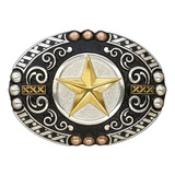 Fivela Oval Estrela Do Rodeio (prata/dourado/rosé)