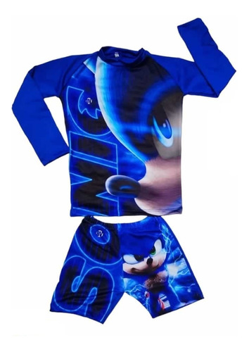 Hermosos Trajes De Baño Sonic Para Niños - Buzo Y Bóxer