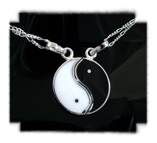 Dije De Yin Yang Dividido En Dos Y Dos Cadenas Plata 925