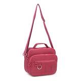 Bolsa Transversal Feminina Up4you Satchel Bolsos Naylon Leve Cor Vinho