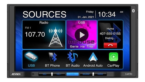 Pantalla Jensen Car710 Android Auto Carplay Medios Digitales