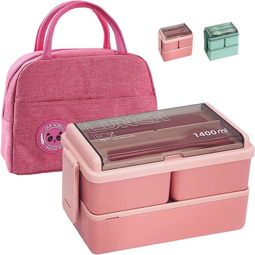 Lunch Box 2niveles Fiambrera Desmontable Con Cubiertos Y Bag | MercadoLibre